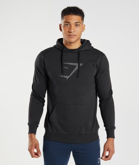 Men's Gymshark Sharkhead Infill Hoodie Black | NZ 4XILOC